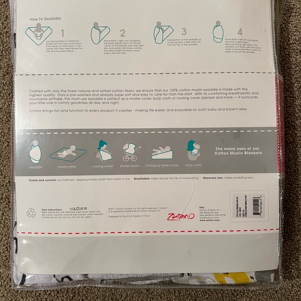 Zutano swaddle wraps